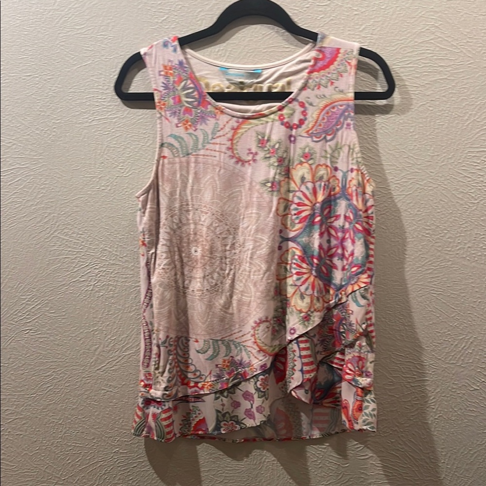 Desigual Floral Sleeveless Top - Multicolor. Size L.